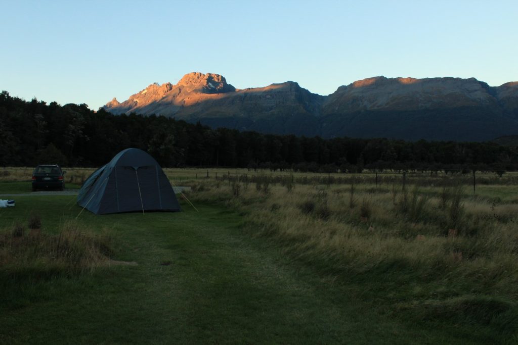 Notre camping au coucher du soleil